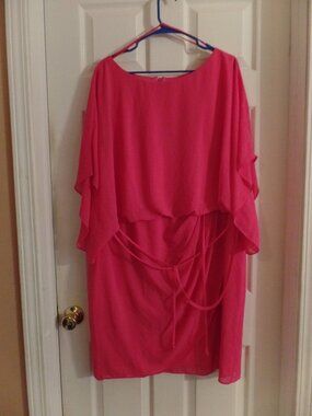 Jessica Howard 20W 18 20 WEDDING GUEST Gorgeous Elegant Pink Dress w/Fabric Belt